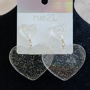 ❤️ Clear Double Heart Earrings
